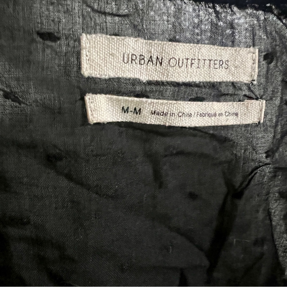 Urban Outfitters Sheer Boho Crop Blouse Women’s Size Medium Balloon Long Sleeves - Picture 4 of 13